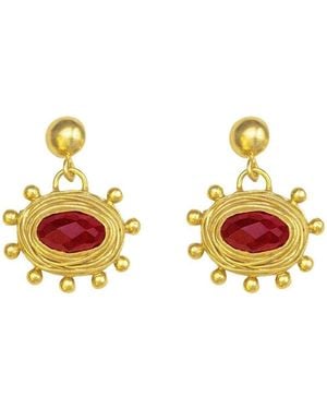 Ottoman Hands Zand Drop Earrings - Metallic