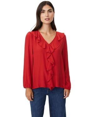Masai Mabeauna Ruffled V-neck Blouse - Red