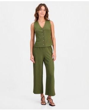 BarIII Textured Knit Vest Textured Knit Pull On Pants Macys Exclusive - Green