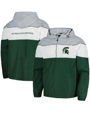 G-III 4Her by Carl Banks Michigan State Spartans Center Line Half-zip Raglan Hoodie Jacket - Green