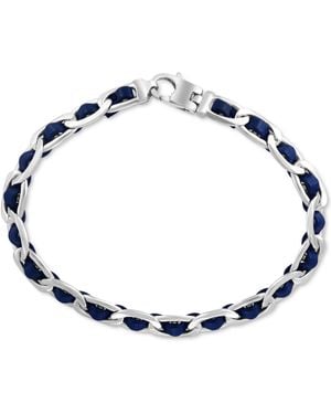 Effy Effy Blue Leather Woven Link Bracelet