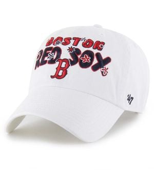 '47 Boston Red Sox Flower Power Clean Up Adjustable Hat - White