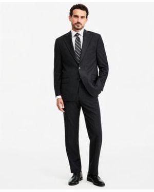 Michael Kors Classic Fit Pinstripe Wool Blend Suit Separates - Black