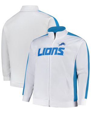 Fanatics Detroit Lions Big Tall Tricot Full-zip Track Jacket - Blue