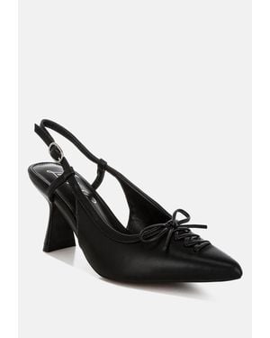 LONDON RAG Danvers Kitten Heel Pointy Slingbacks - Black