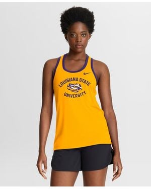 Nike Michigan Wolverines Uni Name Tri-Blend Dri-Fit Racerback Tank Top - Yellow