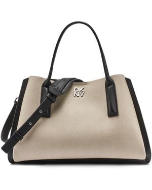 DKNY Josie Medium Snap Closure Satchel Bag - Natural