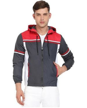 Cahoot Campus Sutra Multicolor Zip-front Jacket With Insert Pocket - Blue