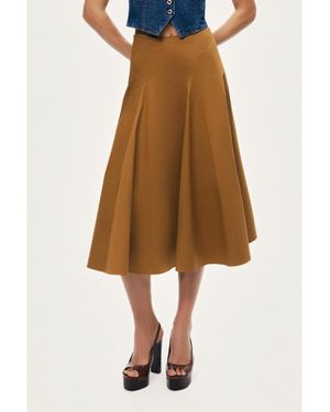 Nocturne Flared Midi Skirt - Natural