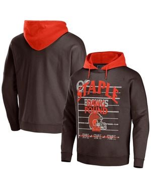 NFL Properties Nfl X Staple Cleveland S Oversized Gridiron Vintage-like Wash Pullover Hoodie - Black