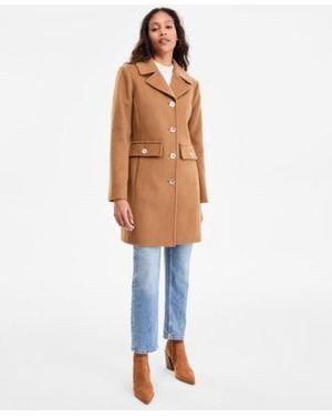 Michael Kors Michael Collared Button Front Coat Exclusively At Macys P Xxs Xxl - Blue