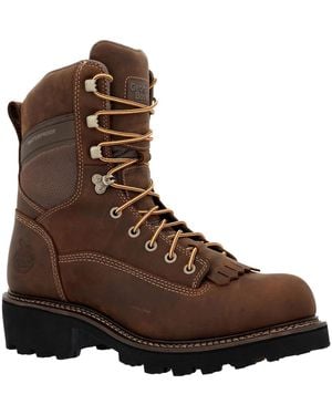 Georgia Boot Core 37 9" Scalloped Heel Waterproof Work Boot - Brown