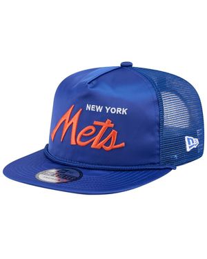 KTZ New York Mets Retro Satin Script Golfer Adjustable Hat - Blue