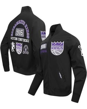 Pro Standard Sacramento Kings Area Code Twill Full-zip Jacket - Black