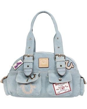 TRUE RELIGION Multi-patch Satchel - Blue