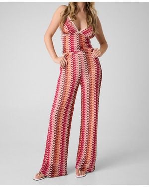 Guess Gianna High-rise Knit Fit And Flare Pants - Red