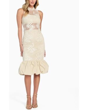 Guess Mock Neck Midi Dress - White