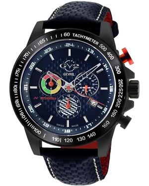 Gevril Scuderia Swiss Quartz Italian Leather Strap Watch - Black
