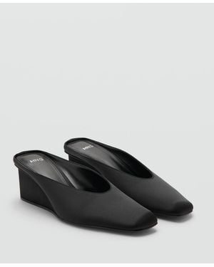 Mango Square Toe Wedge Shoes - Black