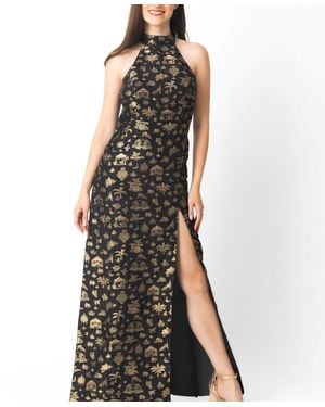 Ras And Gold Long Dress - Black