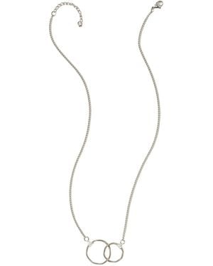 Uncommon Goods Interlocking Circles Steel Pendant Necklace - White