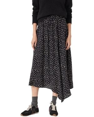 Hush Cesca Polka Dot Asymmetric Skirt - Black
