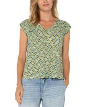 Liverpool Los Angeles Short Sleeve Dolman Tie Back Knit Top Xs 3x - Green