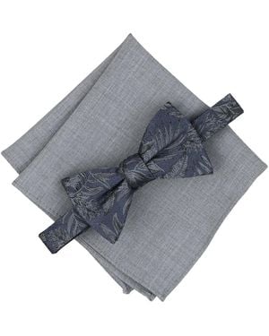 BarIII Santo Floral Bow Tie & Pocket Square 2-piece Set - Gray