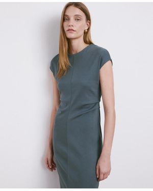 Mango Draped Detail Midi-dress - Blue