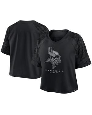 Fanatics Minnesota Vikings Oversized Raglan V-neck Out Fashion Jersey - Black