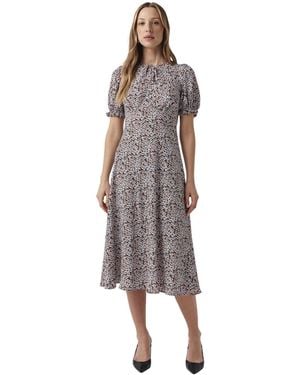Ghost Clarissa Tie Front Midi Dress - Multicolor