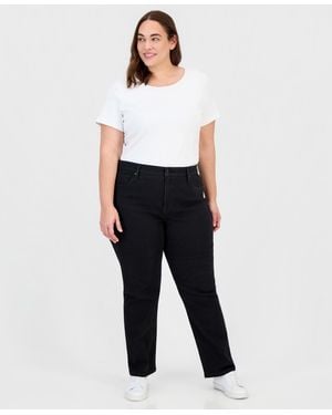 Style & Co. Plus Size High-rise Straight-leg Jeans - Black
