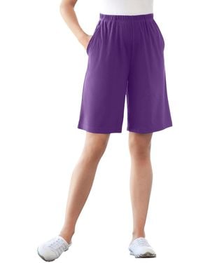 Woman Within Plus Size 7-day Knit Short - Purple
