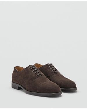 Mango Leather Suit Shoes - Brown