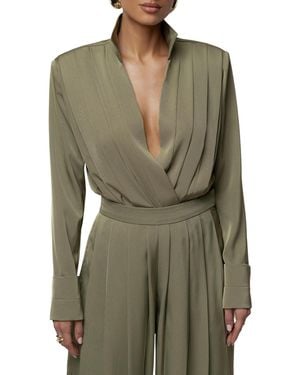 JLUXLABEL Visionary Pleated Bodysuit - Green