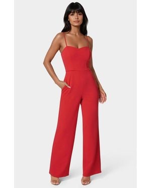 Bebe Sweetheart Jumpsuit - Red