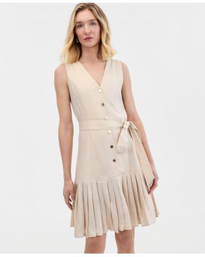 INC International Concepts Sleeveless Linen-blend Dress - Natural
