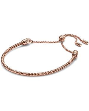 PANDORA 14k -plated Studded Chain Slider Bracelet - White