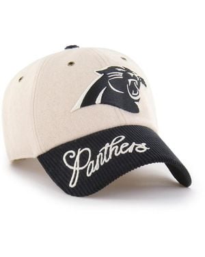 '47 Natural/black Carolina Panthers Rope Script Clean Up Adjustable Hat - White