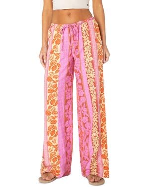 Roxy Iyla Low-rise Wide-leg Pants - Pink