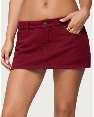 Edikted Camelia Denim Mini Skort - Red