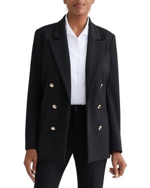 Jones New York Double-breasted Open-front Jacket - Black