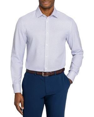 Con.struct Spread Collar Slim-fit Performance Stretch Dress Shirt - Blue