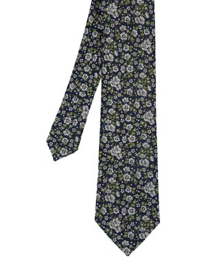 Ben Sherman Ditsy Floral Silk Tie - Gray