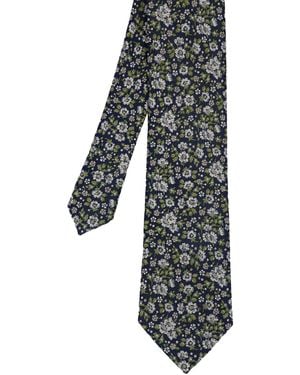 Ben Sherman Ditsy Floral Silk Tie - Gray