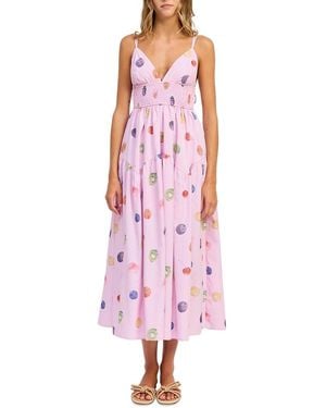 En Saison V-neck Fruit Medley Dress - Pink