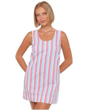 Petal & Pup Benito Sleeveless Stripe Mini Dress - White