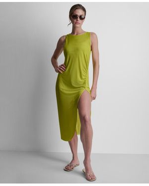 DKNY Double Mesh Maxi Cover Up Sleeveless Dress - Green