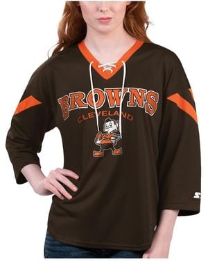 Starter Cleveland S Rally Lace-up 3/4 Sleeve T-shirt - Black