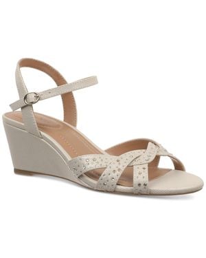 Style & Co. Greyy Wedge Sandals - Metallic